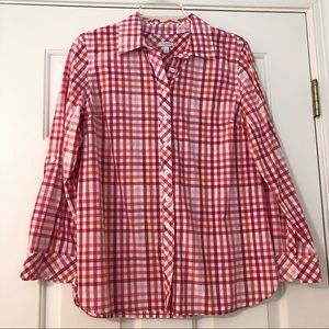 Talbots Gingham Plaid Top
